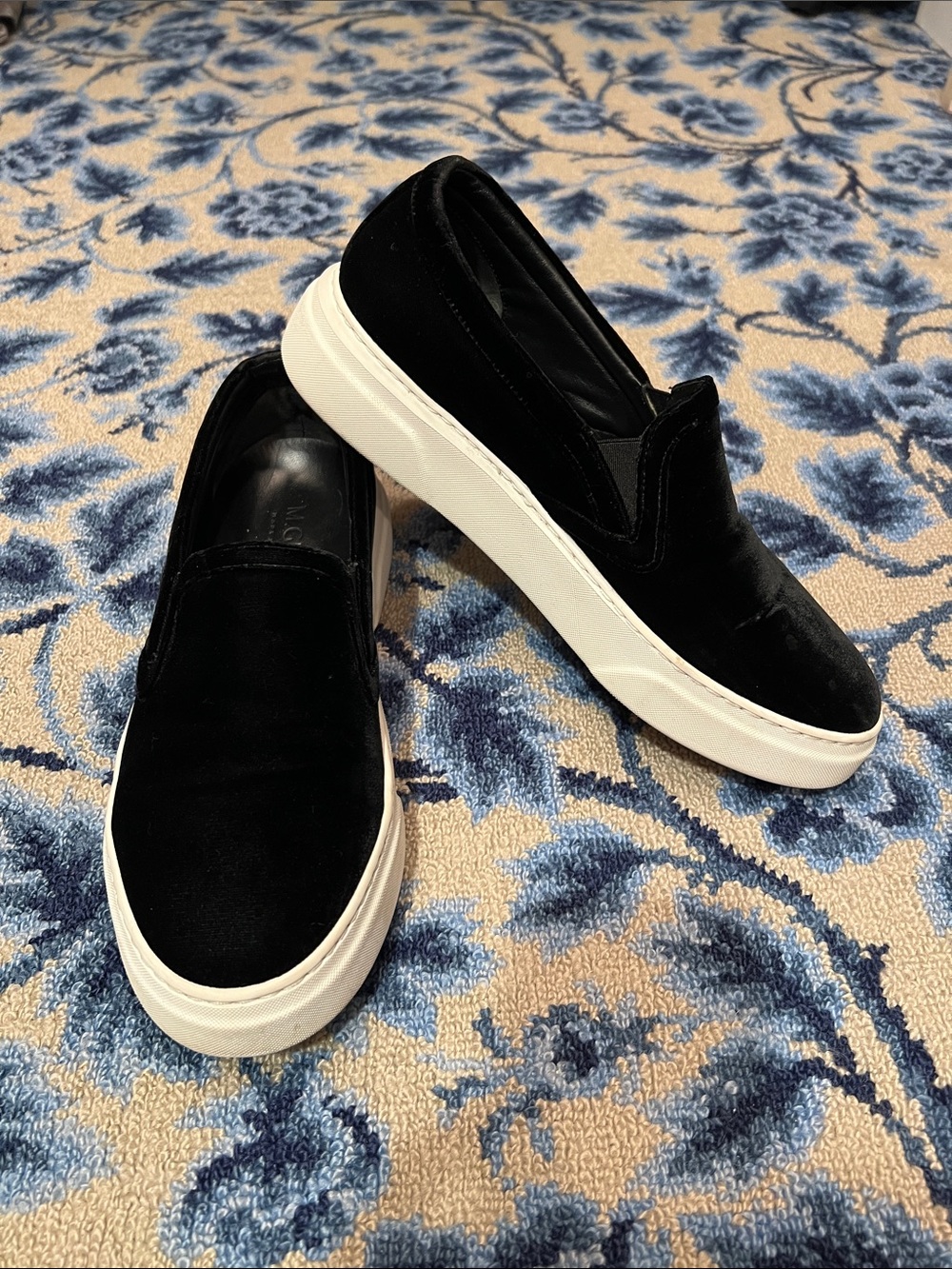 M. Gemi The Cerchio black velvet slip on sneaker